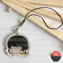 (mua 1 tặng 1) Móc dây treo điện thoại mica BLUE LOCK ver FACE CHIBI hình in 2 mặt 5
