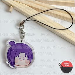 (mua 1 tặng 1) Móc dây treo điện thoại mica BLUE LOCK ver FACE CHIBI hình in 2 mặt 6