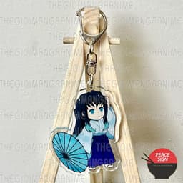 (Mua 1 tặng 1)Móc khóa KIMETSU NO YAIBA ver CẦM Ô keyring mica acrylic in hình anime chibi dễ thương Thanh Gươm Diệt Quỷ 4