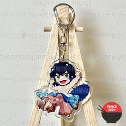 (Mua 1 tặng 1)Móc khóa KIMETSU NO YAIBA ver CẦM Ô keyring mica acrylic in hình anime chibi dễ thương Thanh Gươm Diệt Quỷ 2