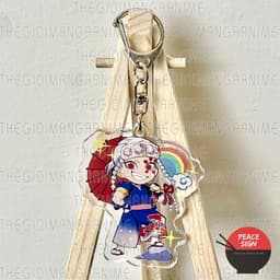 (Mua 1 tặng 1)Móc khóa KIMETSU NO YAIBA ver CẦM Ô keyring mica acrylic in hình anime chibi dễ thương Thanh Gươm Diệt Quỷ 3