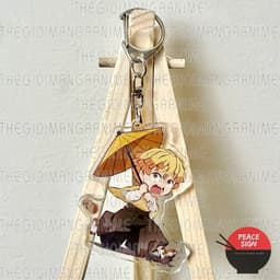 (Mua 1 tặng 1)Móc khóa KIMETSU NO YAIBA ver CẦM Ô keyring mica acrylic in hình anime chibi dễ thương Thanh Gươm Diệt Quỷ 6