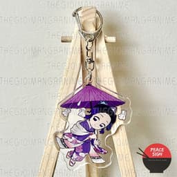 (Mua 1 tặng 1)Móc khóa KIMETSU NO YAIBA ver CẦM Ô keyring mica acrylic in hình anime chibi dễ thương Thanh Gươm Diệt Quỷ 7