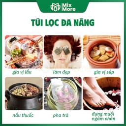 100 túi lọc trà, cà phê, thảo dược,thực phẩm vải không dệt TÚI CÓ DÂY RÚT dùng 1 lần giá tốt Mixmore 4