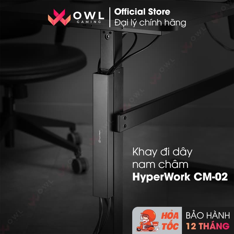 Khay đi dây nam châm HyperWork CM-02 (Hàng chính hãng) - Khay đi dây điện giúp bàn làm việc gọn gàng hơn