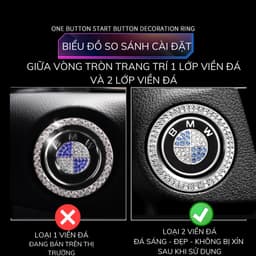 Đính đá Nút Start/Stop cho các hãng xe ô tô - Đính đá Sang trọng ô tô -Trang trí nút khởi động 2