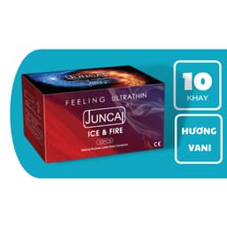 Bao cao su Juncai Lửa Băng siêu mỏng 001 bcs nóng lạnh nhiều gel bôi trơn Hộp 10c OiO VN 3