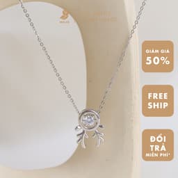 Dây Chuyền Nữ Đá Zircon Cz 5A Mặt Tuần Lộc NHÀ CÚ Màu Bạc 7111 2