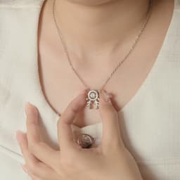 Dây Chuyền Nữ Đá Zircon Cz 5A Mặt Tuần Lộc NHÀ CÚ Màu Bạc 7111 4