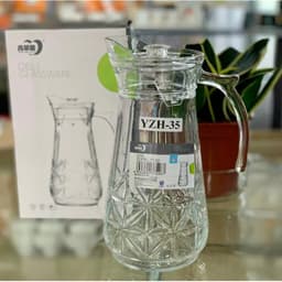 Bình đựng nước thủy tinh, ca nước DeLi cao cấp dung tích 1,7L cốc, ly uống nước_MB9 5