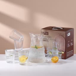 Bình đựng nước thủy tinh, ca nước DeLi cao cấp dung tích 1,7L cốc, ly uống nước_MB9 3