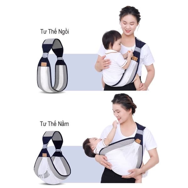 [ Hàng Chính Hãng ] Địu trẻ em sơ sinh nhiều tư thế vải lưới mềm mát gọn nhẹ dễ dàng sử dụng GIA DỤNG VĨNH NGÂN