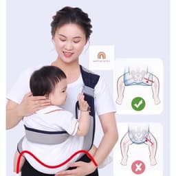 [ Hàng Chính Hãng ] Địu trẻ em sơ sinh nhiều tư thế vải lưới mềm mát gọn nhẹ dễ dàng sử dụng GIA DỤNG VĨNH NGÂN 4