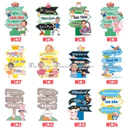 Cây Welcome trang trí bàn tiệc sinh nhật thôi nôi đầy tháng bé trai bé gái 3