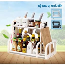 feeship KỆ GIA VỊ CHỮ H 2 TẦNG MỚI CÓ KHE ĐỂ THỚT Tiện dụng 2