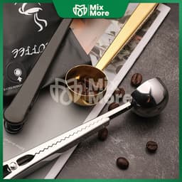 Muỗng/thìa định lượng inox không gỉ 5-7g kết hợp kẹp miệng túi nhiều màu từ Mixmore 8
