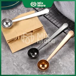 Muỗng/thìa định lượng inox không gỉ 5-7g kết hợp kẹp miệng túi nhiều màu từ Mixmore 9