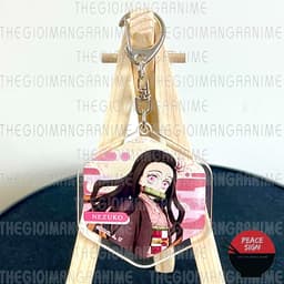 (Mua 1 tặng 1) Móc khóa KIMETSU NO YAIBA ver LỤC GIÁC hình in 2 mặt 3