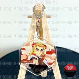 (Mua 1 tặng 1) Móc khóa KIMETSU NO YAIBA ver LỤC GIÁC hình in 2 mặt 9