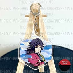 (Mua 1 tặng 1) Móc khóa KIMETSU NO YAIBA ver LỤC GIÁC hình in 2 mặt 4