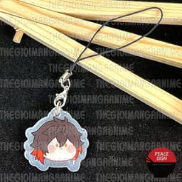 (mua 1 tặng 1) Dây treo điện thoại game GENSHIN IMPACT ver FACE CHIBI hình in 2 mặt 3