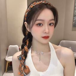Bờm Cài Tóc Nữ Tết Dây Lụa Hoạ Tiết Siêu Dễ Thương GIA DỤNG VĨNH NGÂN 4