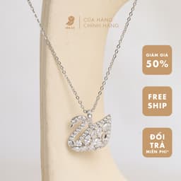Dây Chuyền Nữ Đá Zircon Cz 5A Hình Thiên Nga NHÀ CÚ Loại Mặt Lớn 7097 2
