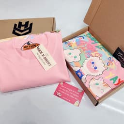 Áo thun tay lỡ HY KOREA Cừu Lama 1447 form rộng cotton 75 unisex 5
