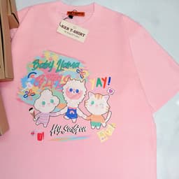 Áo thun tay lỡ HY KOREA Cừu Lama 1447 form rộng cotton 75 unisex 6