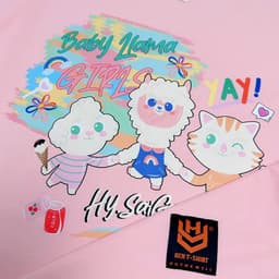 Áo thun tay lỡ HY KOREA Cừu Lama 1447 form rộng cotton 75 unisex 7