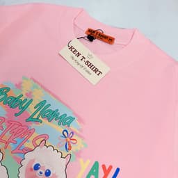 Áo thun tay lỡ HY KOREA Cừu Lama 1447 form rộng cotton 75 unisex 8