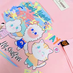 Áo thun tay lỡ HY KOREA Cừu Lama 1447 form rộng cotton 75 unisex 9