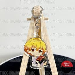 (mua 1 tặng 1) Móc khóa KIMETSU NO YAIBA ver NGỒI ÔM ĐỒ ĂN - THANH GƯƠM DIỆT QUỶ Mica trong acrylic anime chibi 7