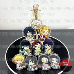 (mua 1 tặng 1) Móc khóa KIMETSU NO YAIBA ver NGỒI ÔM ĐỒ ĂN - THANH GƯƠM DIỆT QUỶ Mica trong acrylic anime chibi 1