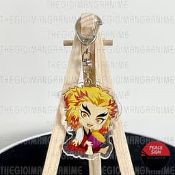 (mua 1 tặng 1) Móc khóa KIMETSU NO YAIBA ver NGỒI ÔM ĐỒ ĂN - THANH GƯƠM DIỆT QUỶ Mica trong acrylic anime chibi 4