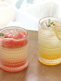 Ly thủy tinh trụ tròn hoạ tiết chấm bi, uống trà,cafe,đá xay,nước ép mã 311ZD dung  tích 300 -380 ml 6