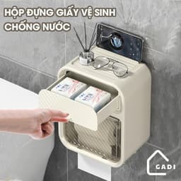 Hộp đựng giấy vệ sinh treo tường 2 trong 1, hộp đựng giấy đa năng treo tường chất liệu ABS + PP cao cấp chống nước 3