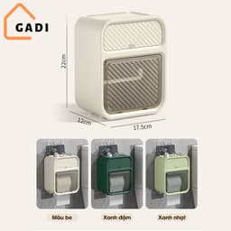 Hộp đựng giấy vệ sinh treo tường 2 trong 1, hộp đựng giấy đa năng treo tường chất liệu ABS + PP cao cấp chống nước 4