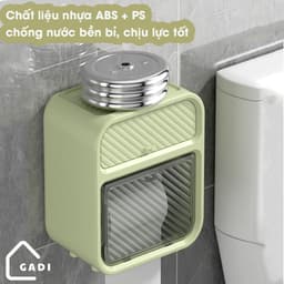Hộp đựng giấy vệ sinh treo tường 2 trong 1, hộp đựng giấy đa năng treo tường chất liệu ABS + PP cao cấp chống nước 2