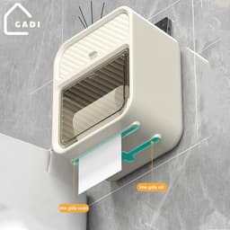 Hộp đựng giấy vệ sinh treo tường 2 trong 1, hộp đựng giấy đa năng treo tường chất liệu ABS + PP cao cấp chống nước 6