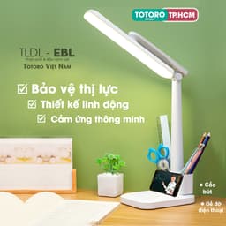 Đèn học để bàn TLDL EBL cao cấp có loại Tích điện Đèn bàn LED đọc sách Làm việc bảo vệ mắt sạc pin Không dây chân USB 3