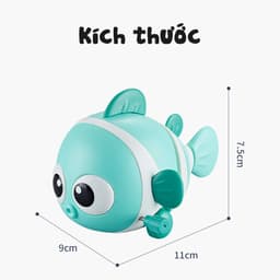 Đồ chơi chú cá hề chạy cót dễ thương, quẫy đuôi vui nhộn, chất liệu nhựa ABS an toàn cho bé 6
