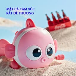 Đồ chơi chú cá hề chạy cót dễ thương, quẫy đuôi vui nhộn, chất liệu nhựa ABS an toàn cho bé 3