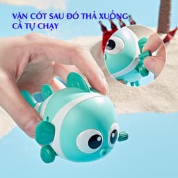 Đồ chơi chú cá hề chạy cót dễ thương, quẫy đuôi vui nhộn, chất liệu nhựa ABS an toàn cho bé 4