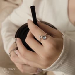 Nhẫn Nữ Freesize Đá Zircon Cz 5A Ánh Xà Cừ NHÀ CÚ Phù Hợp Mọi Kích Thước Hình Đuôi Cá, Hình Hành Tinh N2260-1 & N3260-13 3