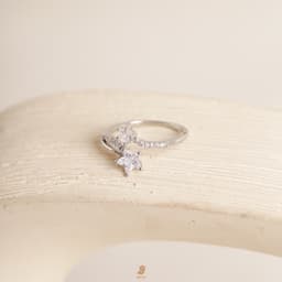 Nhẫn Nữ Freesize Đá Zircon Cz 5A Hình Ngôi Sao NHÀ CÚ Phù Hợp Mọi Kích Thước N2260-11 & N3260-17 & N3260-18 3