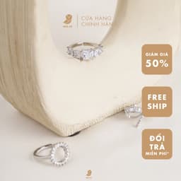 Nhẫn Nữ Freesize Đá Zircon Cz 5A Mặt Lớn NHÀ CÚ Phù Hợp Mọi Kích Thước N2260-2 & N3260-14 & N3260-16 1