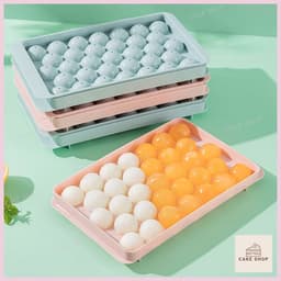 Combo 1 - 5 Khay Làm Đá 33 Viên Tròn, Khuôn Nhựa Làm Đá Bi Tròn, Làm Thạch Rau Câu 33 Ô 1
