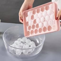 Combo 1 - 5 Khay Làm Đá 33 Viên Tròn, Khuôn Nhựa Làm Đá Bi Tròn, Làm Thạch Rau Câu 33 Ô 8