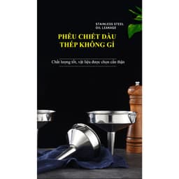 (Không kèm lọc) Phễu rót chiết chất rượu, dầu ăn, chất lỏng, chất liệu Inox 304 cao cấp - HVL TEA 4